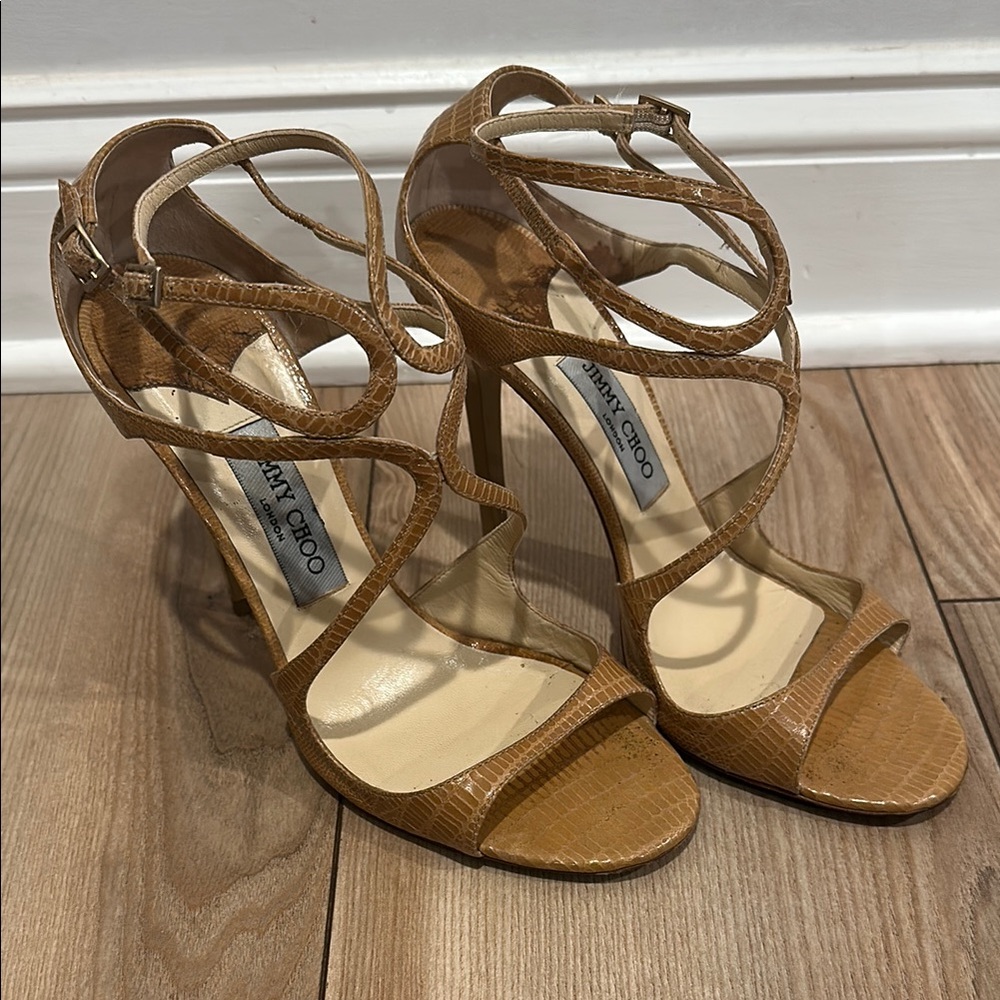 Jimmy Choo Tan Strappy Heels